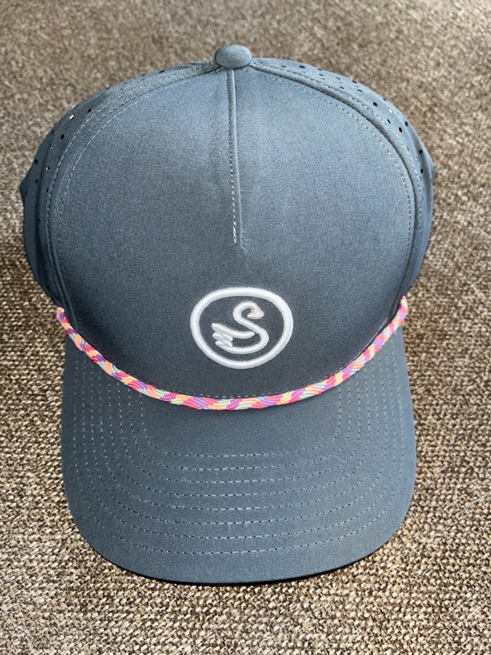 Women’s Grey Swannies Golf Hat multi colored rope detail New Condition